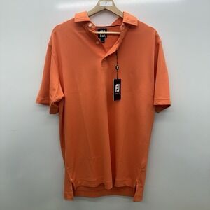 Footjoy Polo Shirt Mens Medium Orange Golfing Solid Preppy